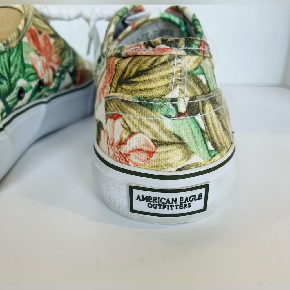 AMERICAN EAGLE OUTFITTERS Top Sider Sneakers Tropical Floral Hibiscus Canvas - Picture 4 of 16